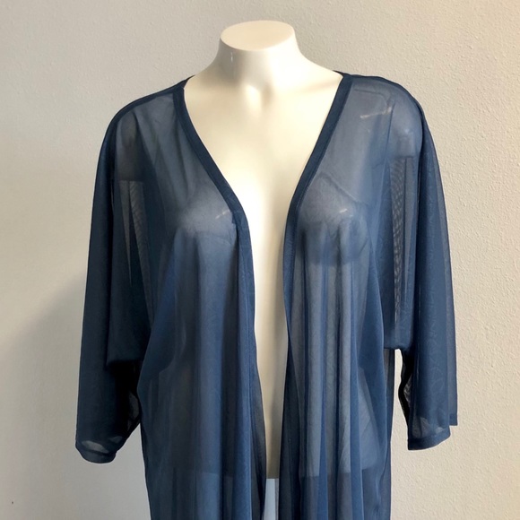 LULAROE Navy Sheer Solid Lindsay Kimono Cardigan - Picture 2 of 12